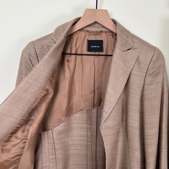 AKRIS 100% Silk Woven Pants Suit Blazer Jacket Coat Trousers Matching Coord Set - Picture 9 of 12